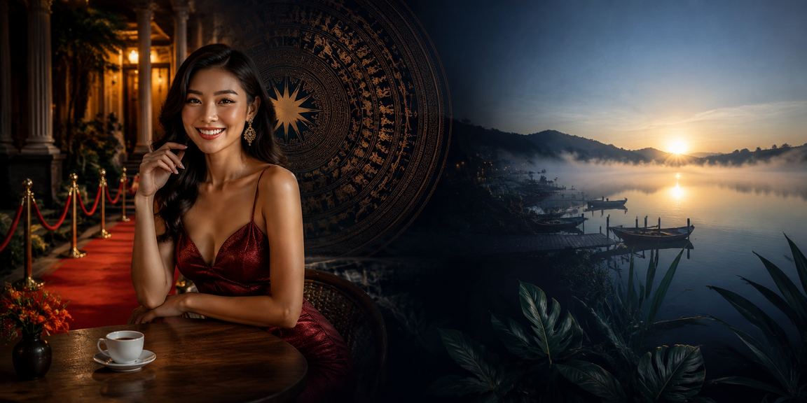 Người dùng Đà Lạt thư giãn trong quán cà phê và truy cập tài khoản trực tuyến an toàn