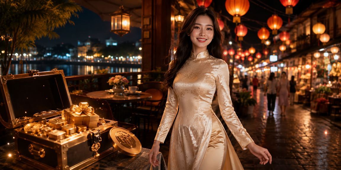 Người dùng Hà Nội mặc áo dài trải nghiệm cá cược trực tuyến trên điện thoại